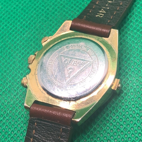 Ladies Guess Watch- green dial, gold/silver tone - Picture 4 of 12